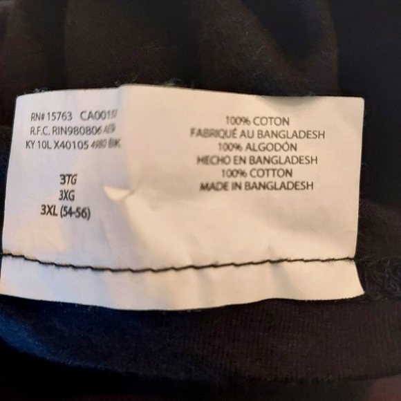 Black Cotton Tee by Hanes with a fun Skull Design: Size 3X - Picture 7 of 7